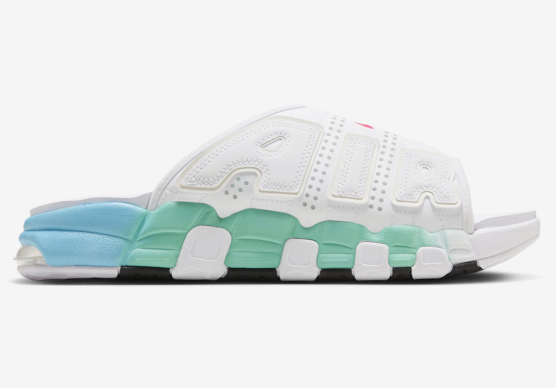 TS NIKE AIR MORE UPTEMPO SLIDE WHITE AQUA