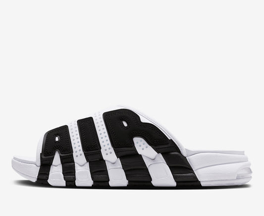 TS NIKE - AIR MORE UPTEMPO SLIDE WHITE BLACK